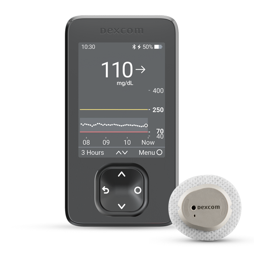 Dexcom G7 CGM device and sensor