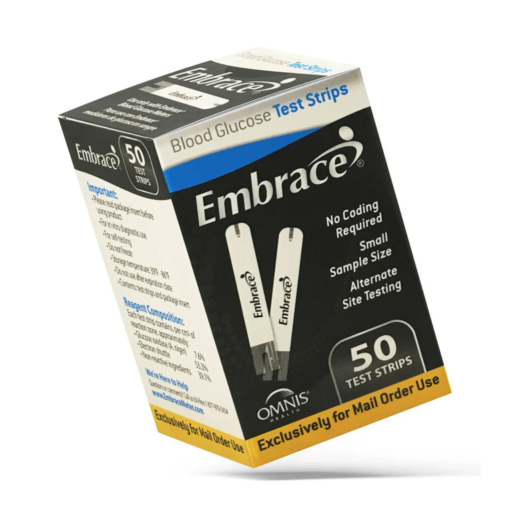 Embrace Test Strips packaging